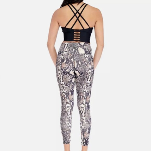 NWT [Electric Yoga] Snake Print Gray Quick Dry Athletic Leggings Women's M or S - Picture 2 of 4